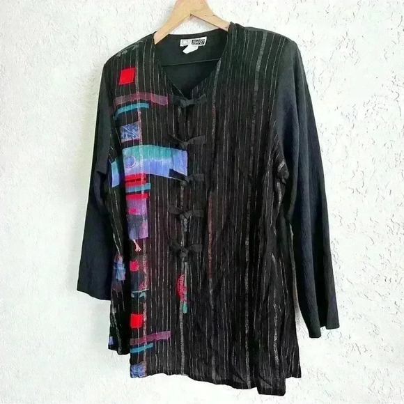 Vintage metallic abstract rainbow top size 1X - Picture 3 of 8